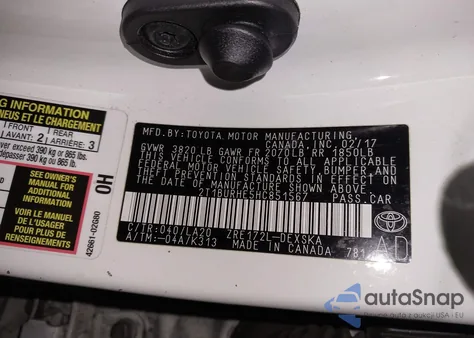 2017 Toyota Corolla Xse from USA, damaged, VIN 2T1BURHE5HC851567